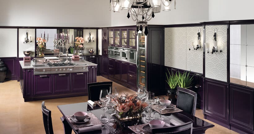 The kitchen in purple - contemporary luxury and traditional design by Brummel