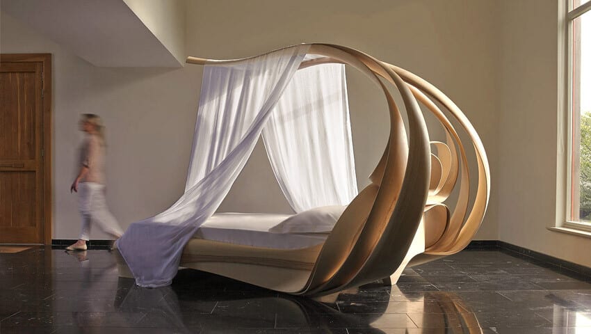 Works of art made by Joseph Walsh. Enignum Canopy Bed