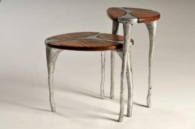 Handmade Furniture: Unique Combination of the Mahogany Wood with Cast Aluminum
