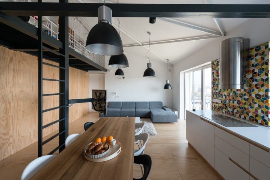 Industrial style in harmony with warm natural materials in a cozy loft by Rules Architects - Bratislava (16)