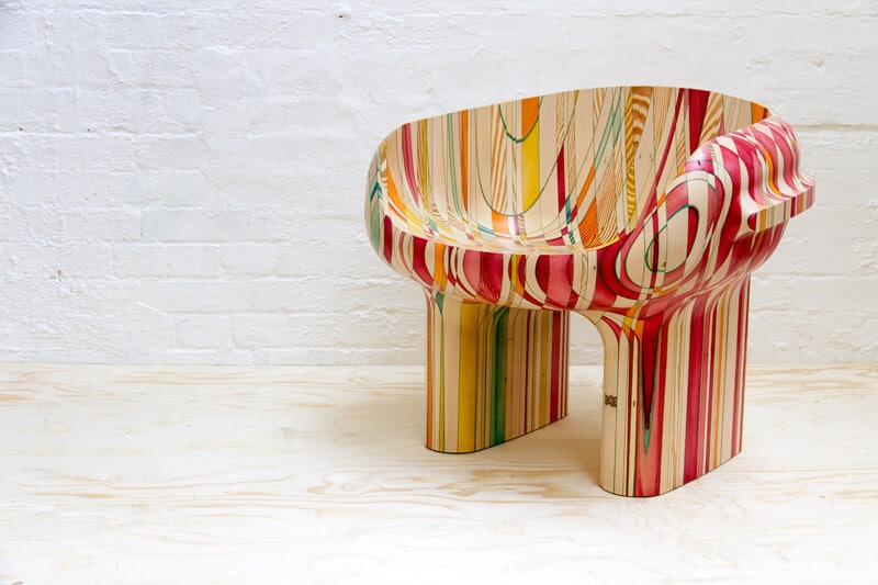 End-grain - furniture made of dye-soaked pieces of timber (2)