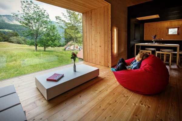 Old barn transformed into a retreat in the mountains