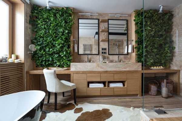 Bathroom Eco-Design with Small Vertical Gardens