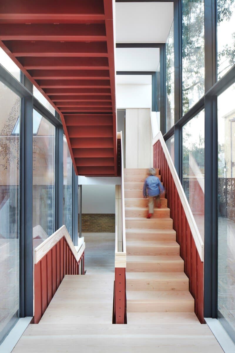 Kew House - family home formed of two sculptural volumes of weathering steel (6)