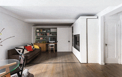 This Apartment Uses a Mechanized Moving Wall to Form Different Areas