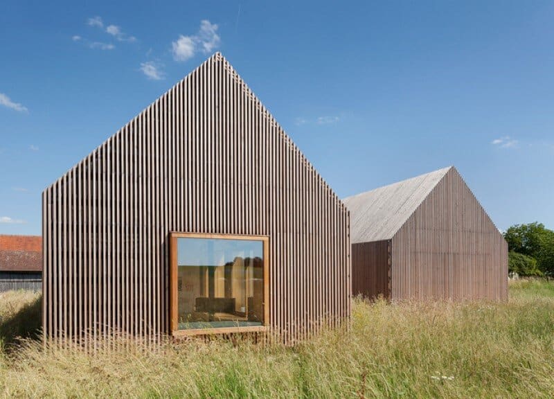 Wohnhaus aus Holz wooden-frame house heated by a geothermal heat pump (5)