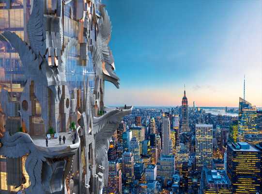 Stunning New York Skyscraper with Highly Decorative Carved Stone Facade