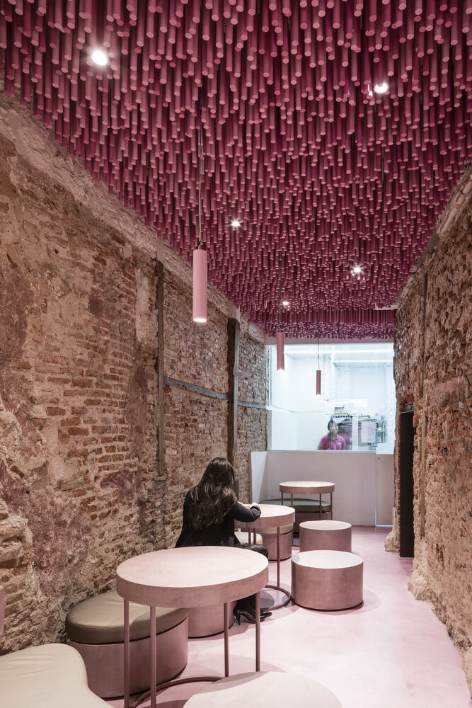 12,000 Pink Wooden Sticks Hanging from the Ceiling (11)