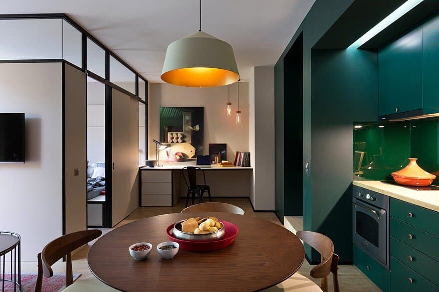 40 sqm Apartment Takes Advantage Of Color And Chic Accent Features 2