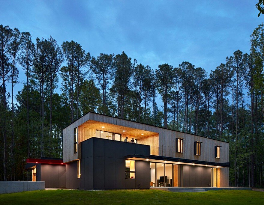 This Two-Story House Has a Central Living Room that Can Be Fully Opened for Inside/Outside Living