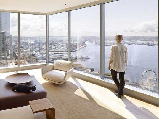 High-Rise Apartment with Floor-to-Ceiling Windows Overlooking Downtown Seattle 8