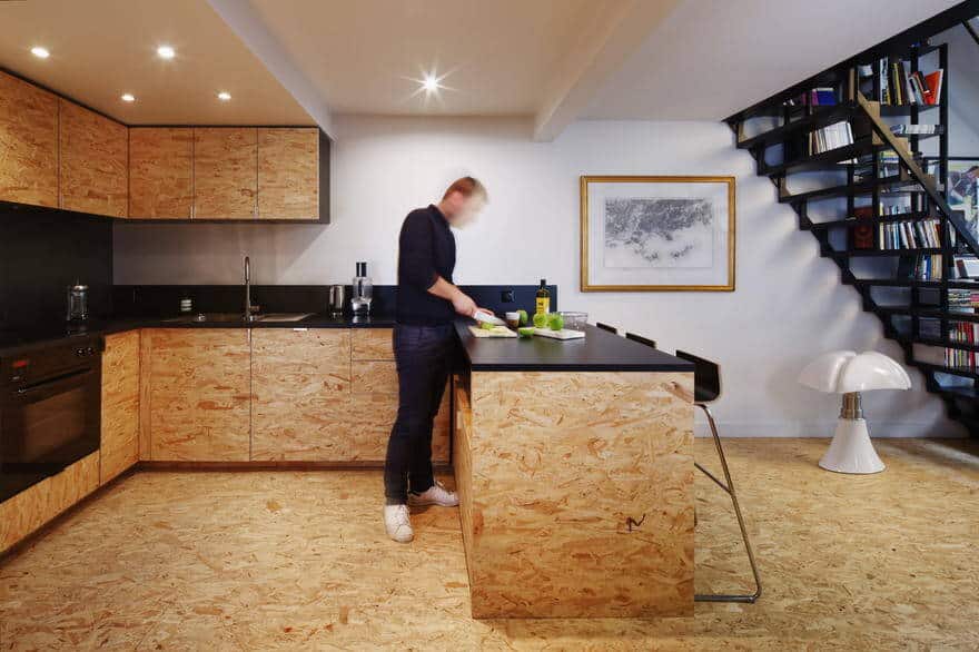 Parisian Attic Apartment Renovated with Steel and OSB Wood 2