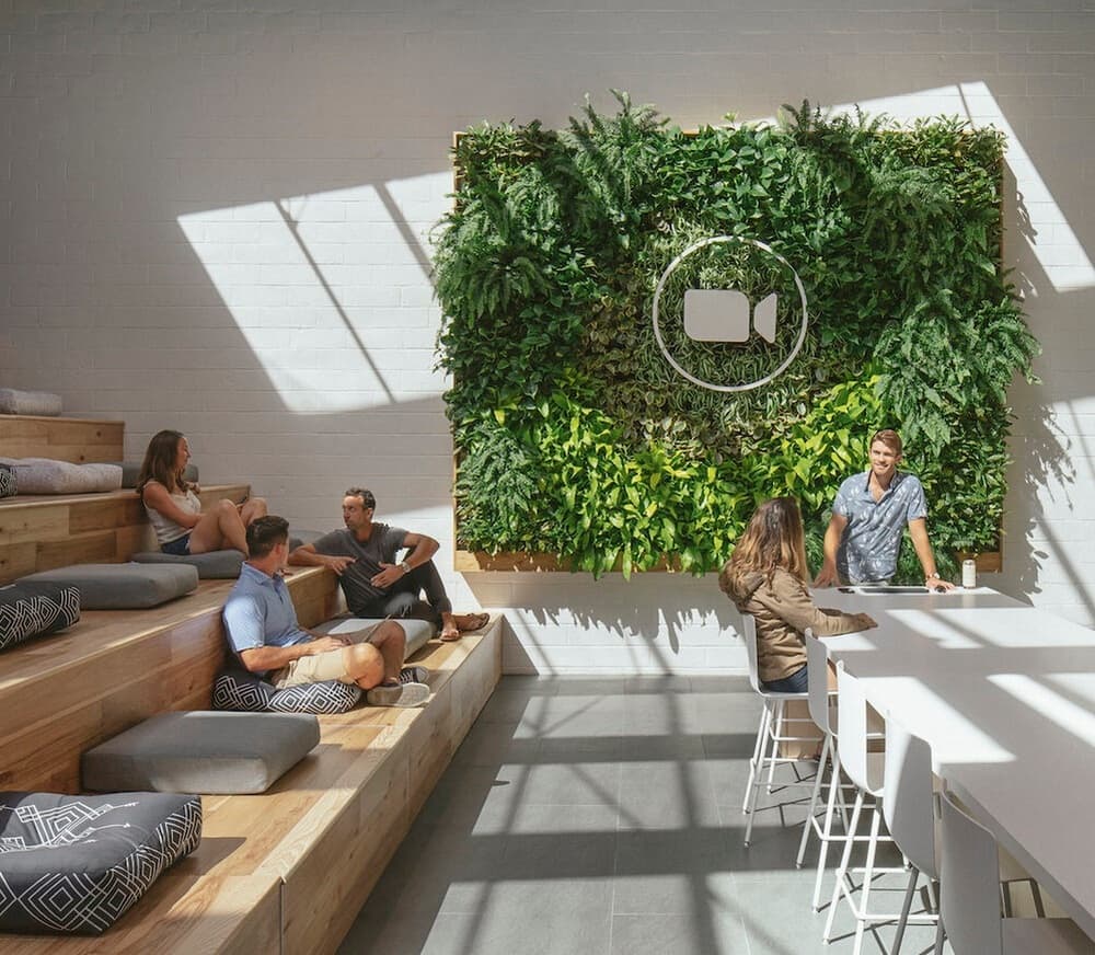 biophilic workspaces, Creative Office for Zoom by Anacapa Architecture, Low-Cost Biophilic Design