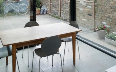 three-sided glass extension to a Victorian terrace house