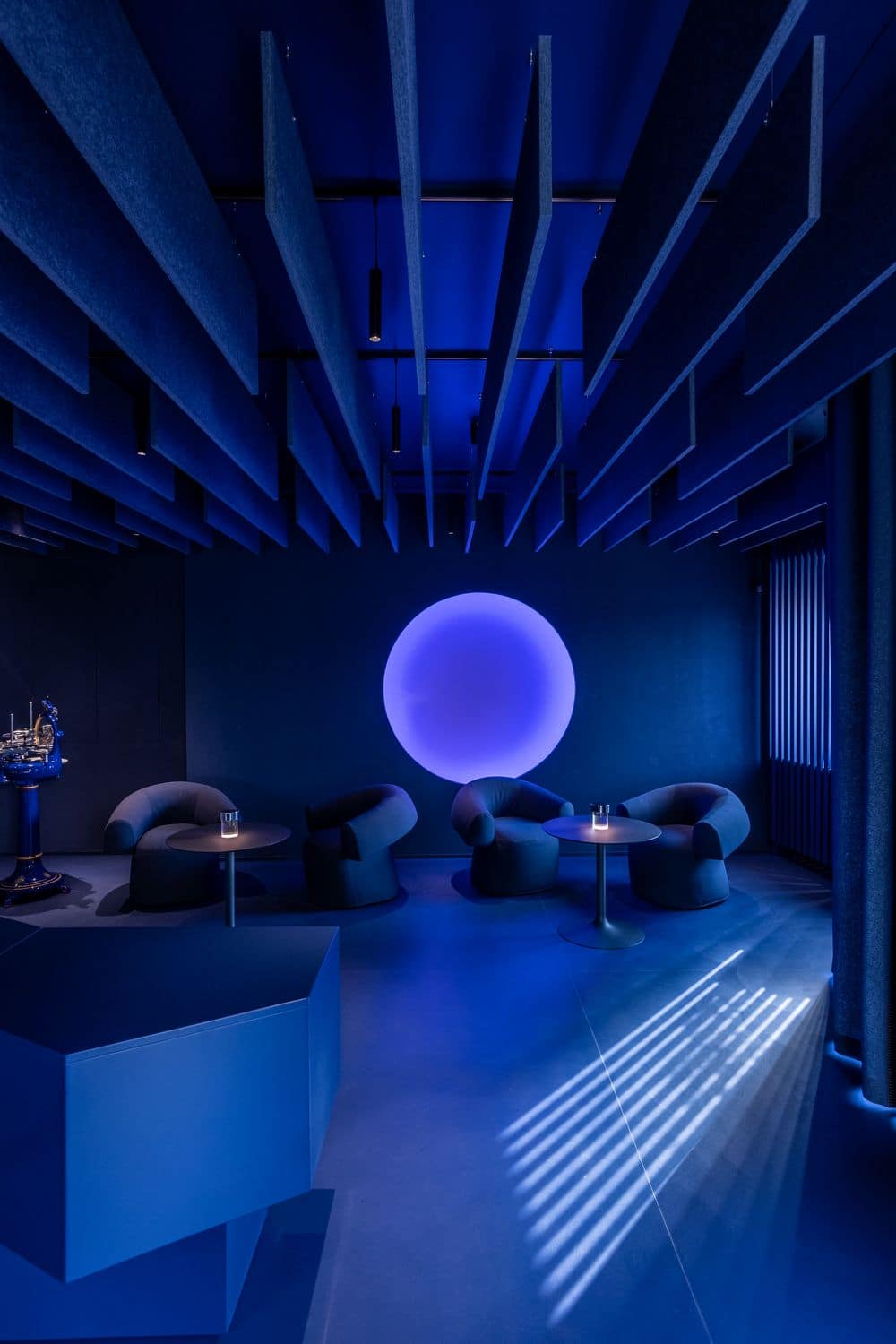 The "Blue Lounge" of the 2 Michelin Stars Restaurant Agli Amici 1887