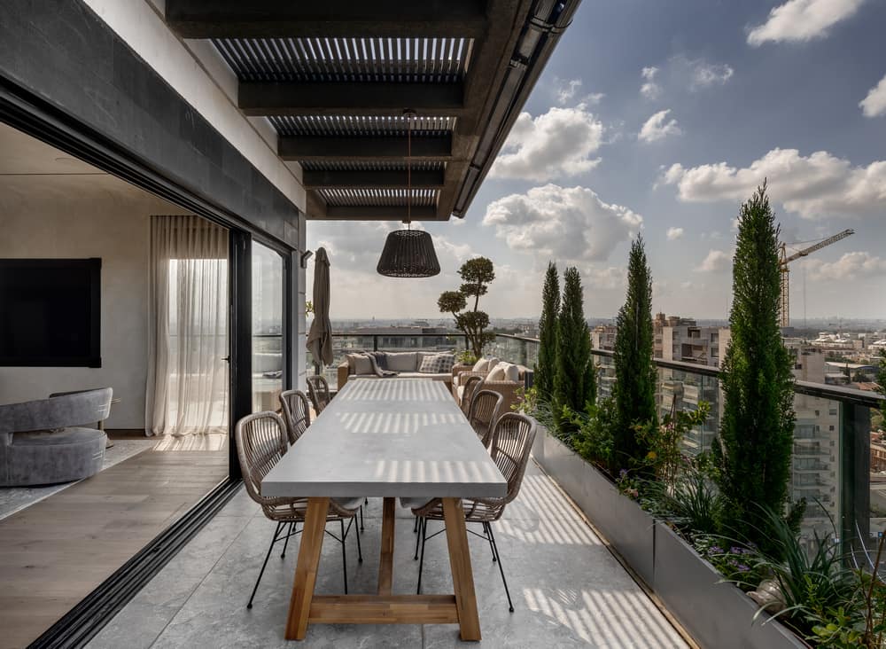 outdoors, dining area, terrace