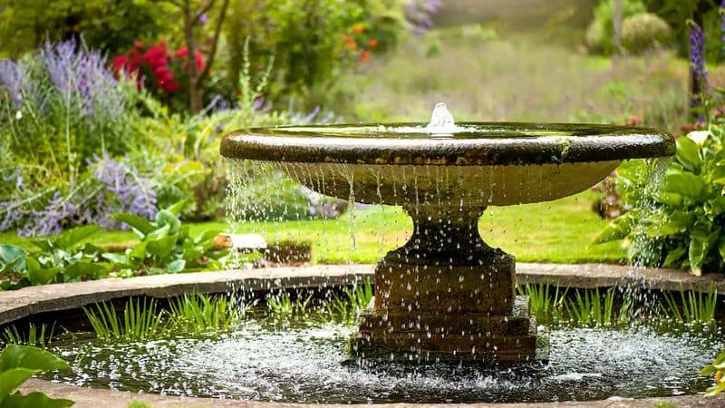 fountain in garden