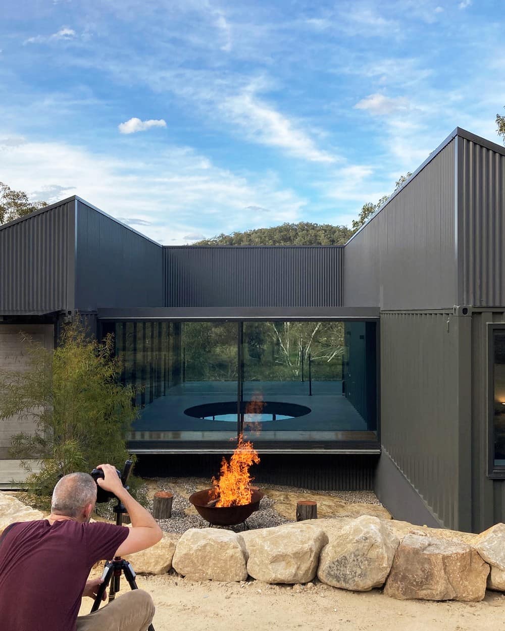 fireplace, Colo Crossings House