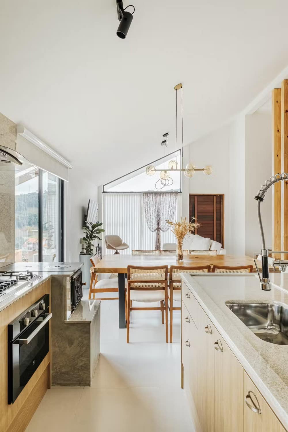 kitchen, dining area