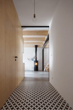 hall, fireplace
