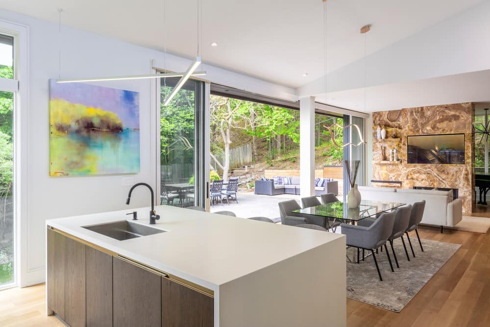 kitchen, dining area