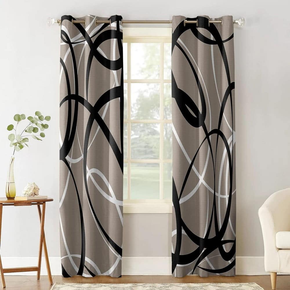 Geometric Double Panel Curtains, Best Curtains for Living Room