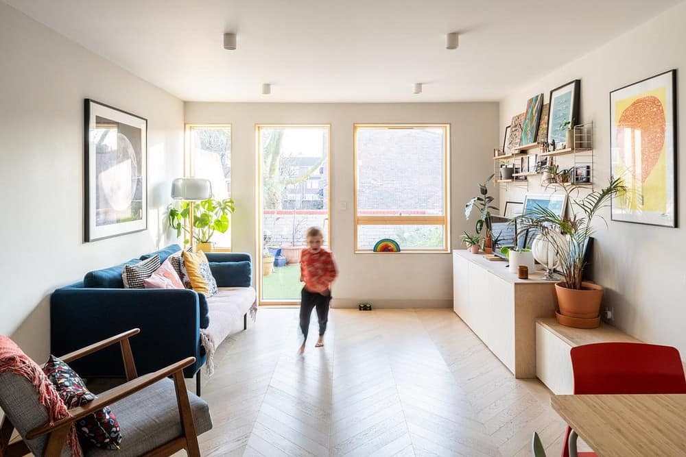 living room, Fun Renovation of an Existing Two-Storey Home