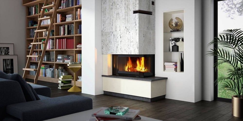 modern fireplace