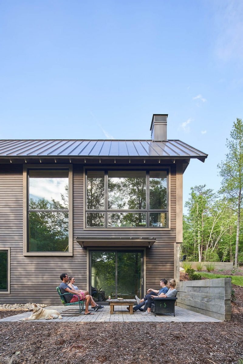 terrace, gabled cabins