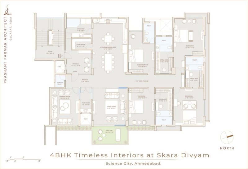 4BHK Timeless Interiors at Skara Divyam