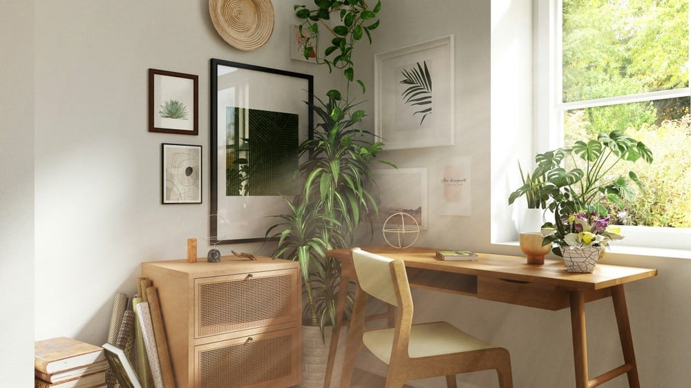 Incorporating Natural Elements for Productivity in the Home Office