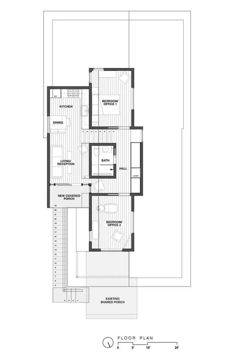 The Perch Bungalow Addition - floor plan