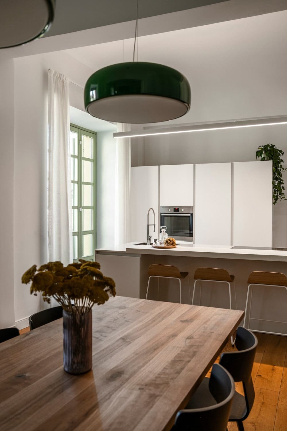 kitchen, dining area