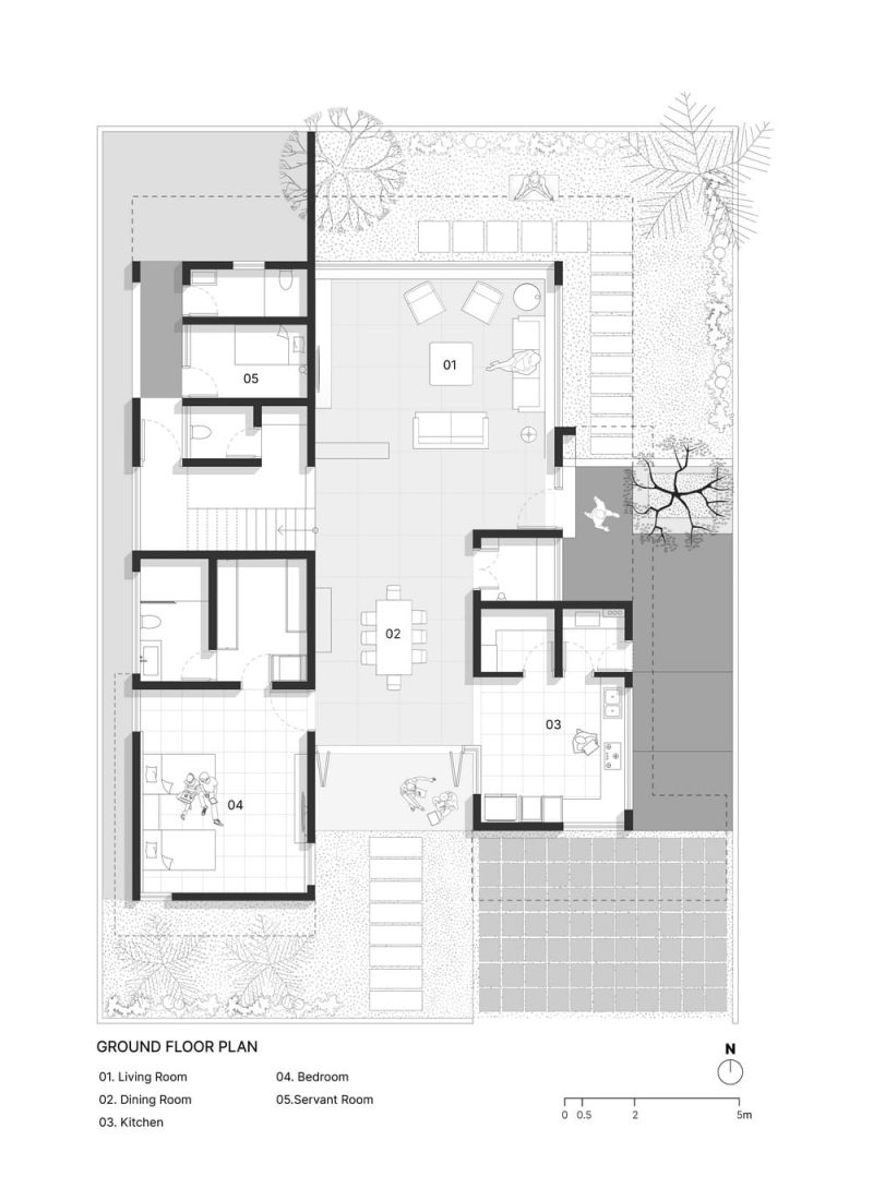 Two Solids and a Semi Void by Thirdspace Architecture Studio