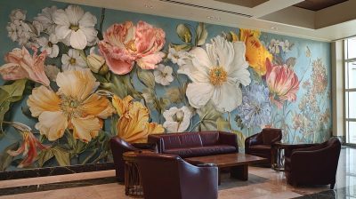 Flower Wall Mural Painting - Garden Beauty Indoors