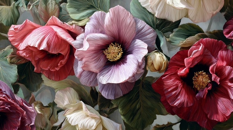 Flower Wall Mural Painting - Garden Beauty Indoors