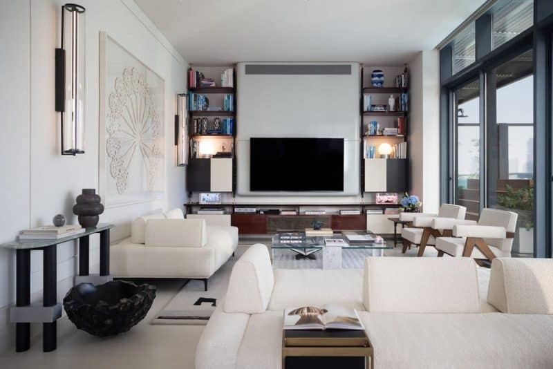 living room, High-Rise Penthouse Tel Aviv / Oshir Asaban Architect